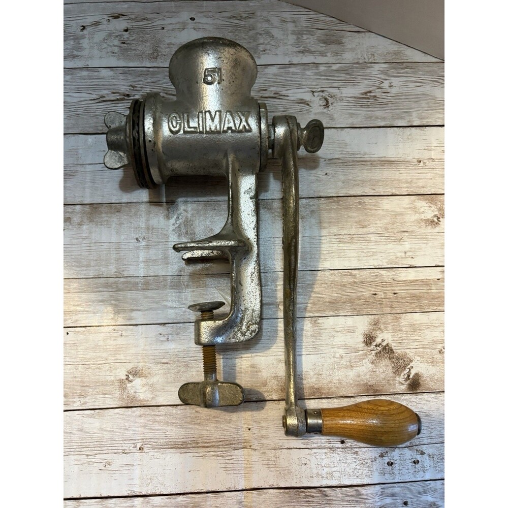 Vintage Climax No 51 Meat Grinder Food Chopper Hand Crank 3 Plates US